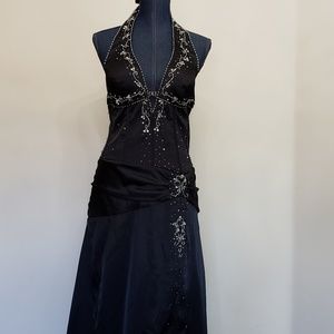 Black beaded Formal Prom Dress Size Junior 2X